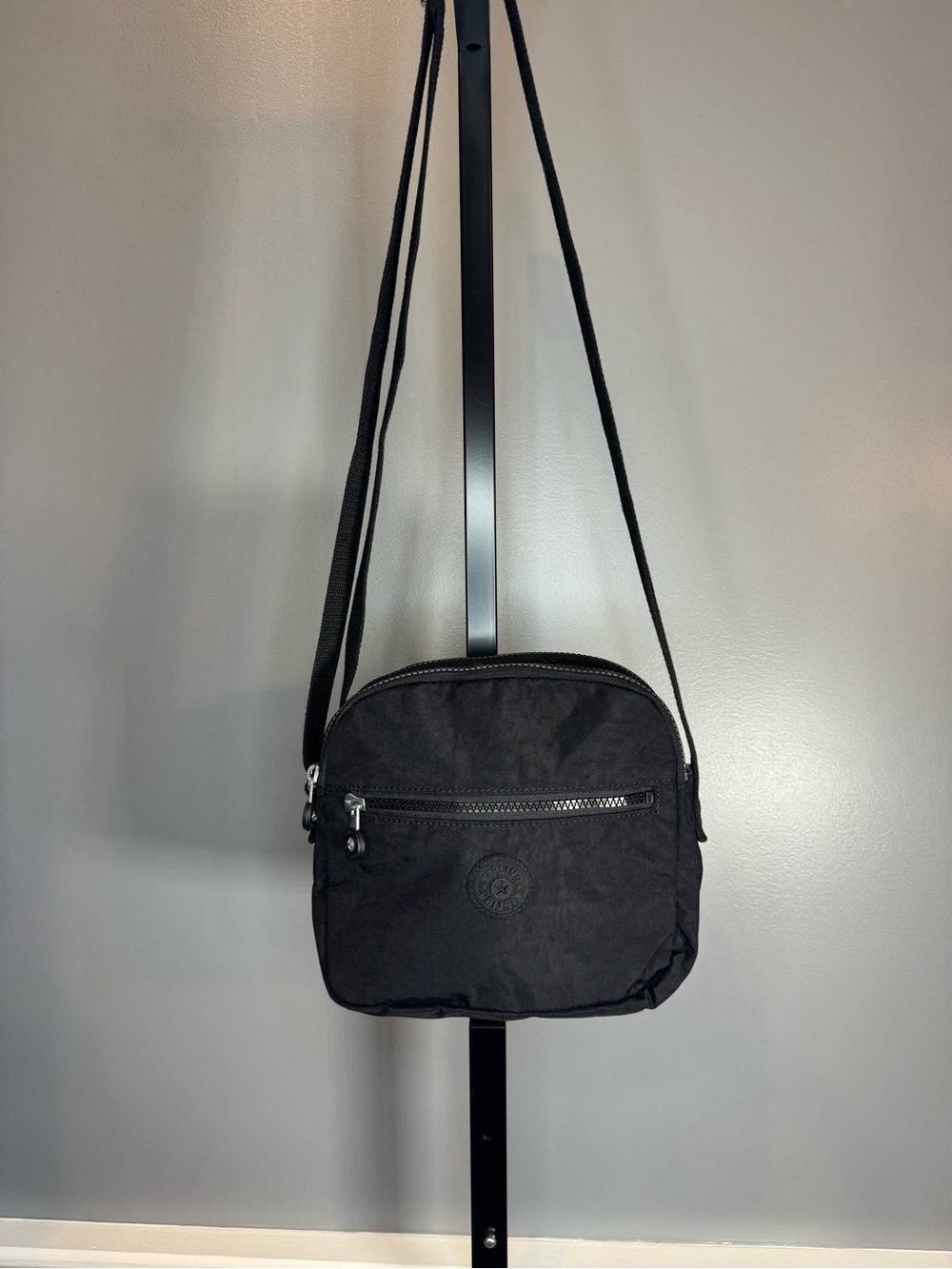 NWOT Kipling Silen Crossbody Bag Black Tonal Nylon Lightweight